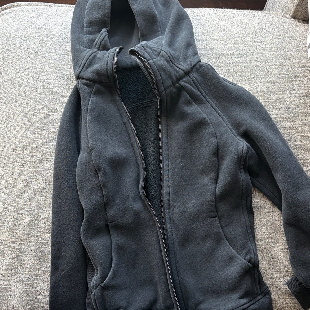 Lululemon Athletica Black Fleece-Lined Zip-Up